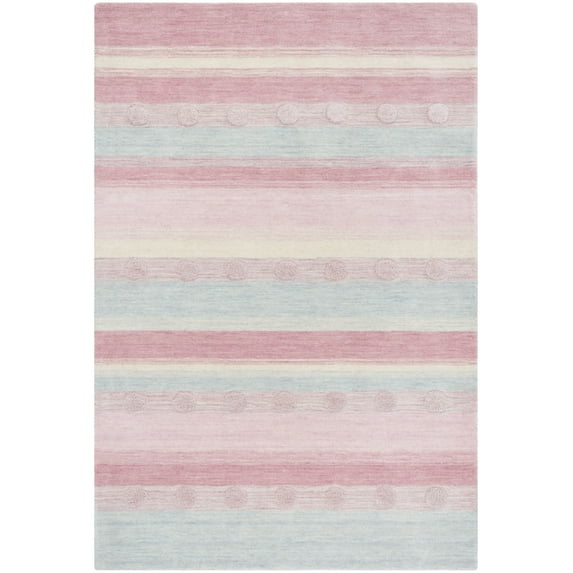 SAFAVIEH Kids Dots Gradient Striped Area Rug, Light Blue/Pink, 3' x 5'