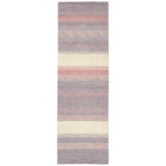SAFAVIEH Kids Dots Gradient Striped Runner Rug, Light Purple/Ivory, 2'6" x 8'