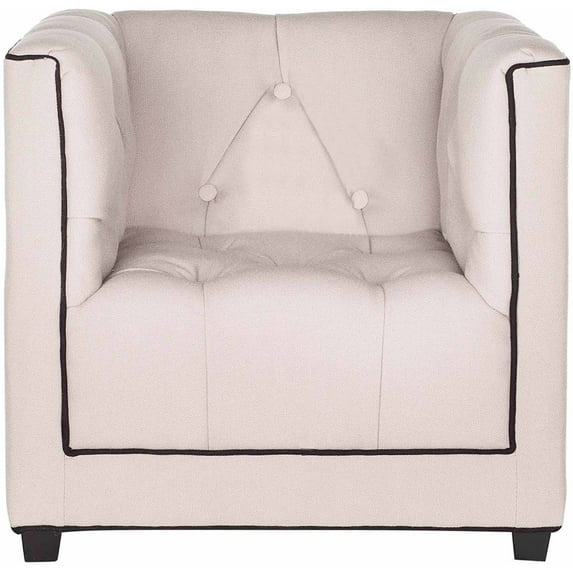 SAFAVIEH Kids Little Decorator Linen Club Chair, Taupe/Black