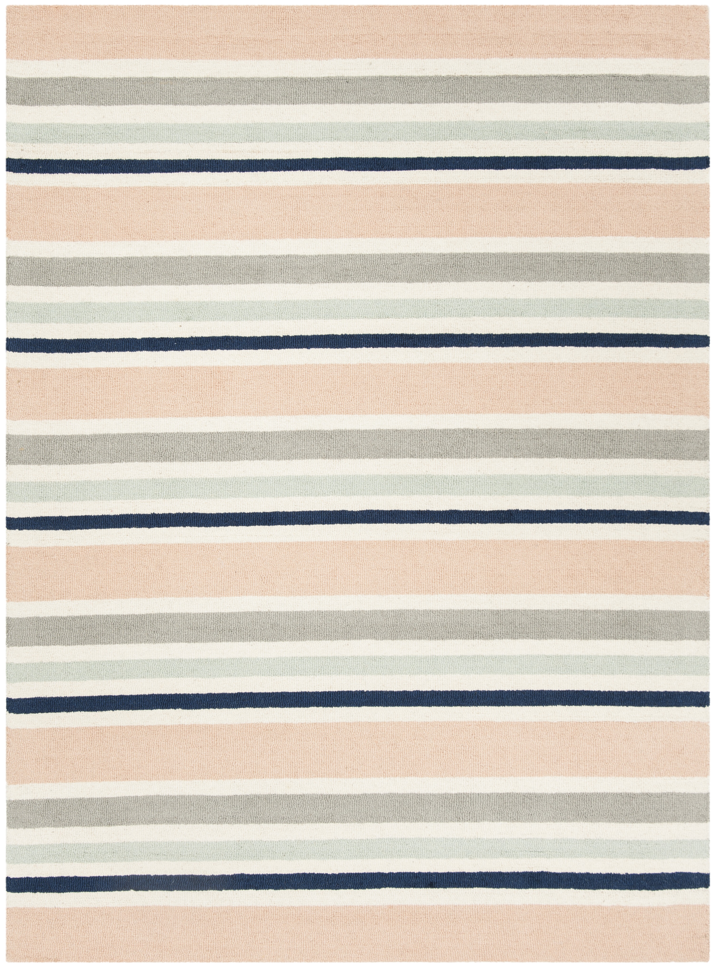 SAFAVIEH Kids Multi Striped Wool Area Rug, Ivory/Multi, 6' x 9'