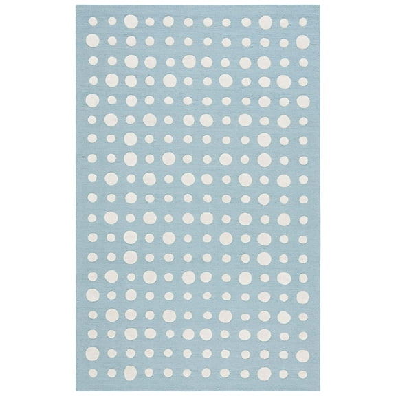 SAFAVIEH Kids Neutral Polka Dots Area Rug, Blue/Ivory, 4' x 6'
