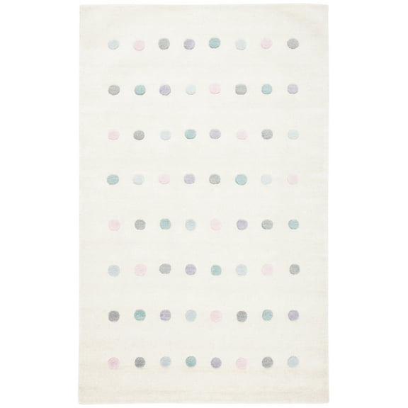 SAFAVIEH Kids Neutral Polka Dots Area Rug, Ivory, 5' x 8'