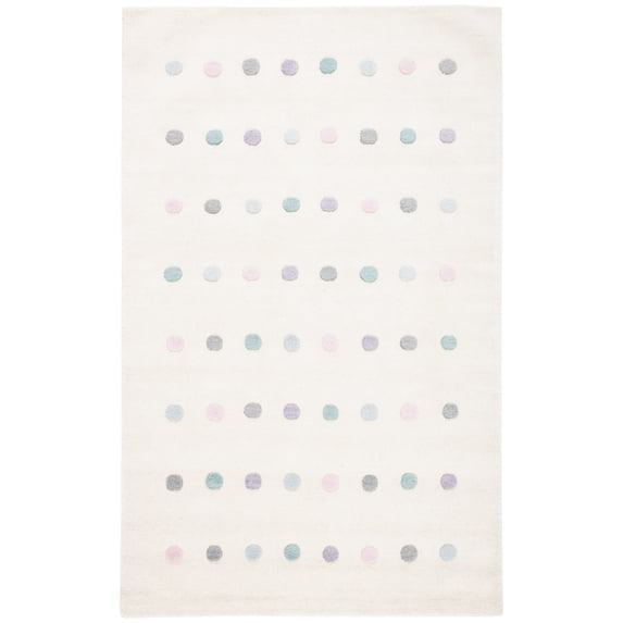 SAFAVIEH Kids Neutral Polka Dots Area Rug, Ivory, 6' x 9'