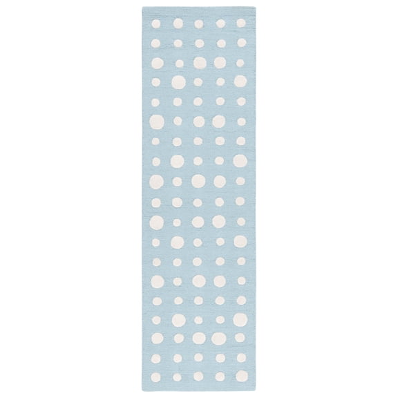 SAFAVIEH Kids Neutral Polka Dots Runner Rug, Blue/Ivory, 2'3" x 8'