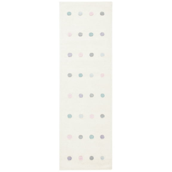 SAFAVIEH Kids Neutral Polka Dots Runner Rug, Ivory, 2'6" x 8'