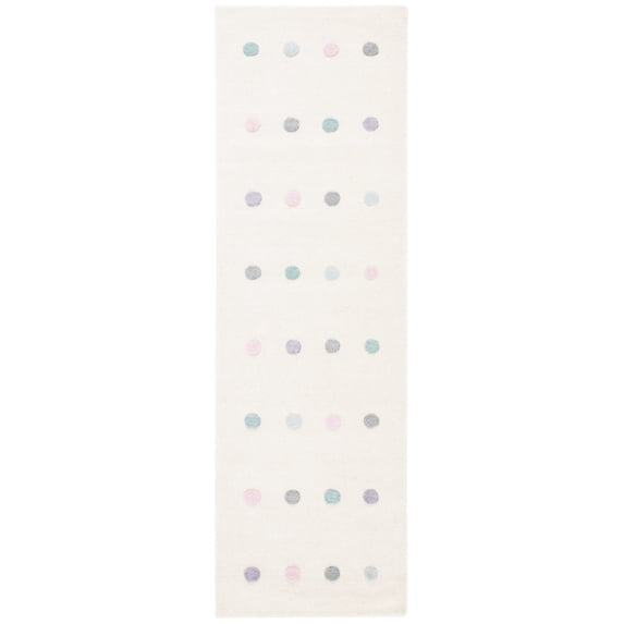 SAFAVIEH Kids Neutral Polka Dots Runner Rug, Ivory, 2'6" x 8'