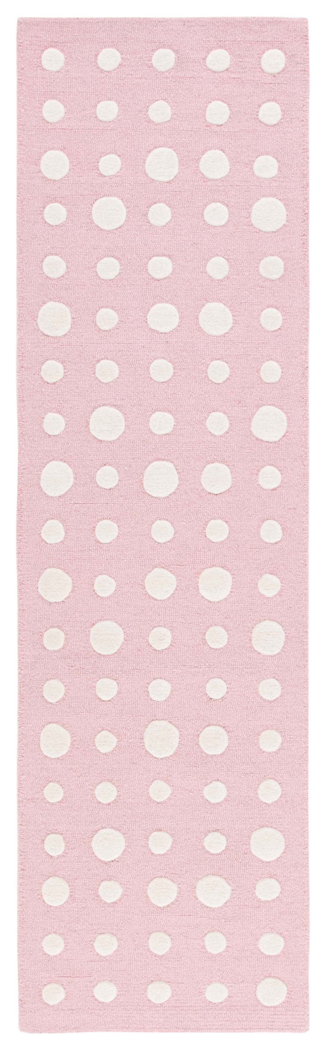 SAFAVIEH Kids Neutral Polka Dots Runner Rug, Pink/Ivory, 2'3" x 8'