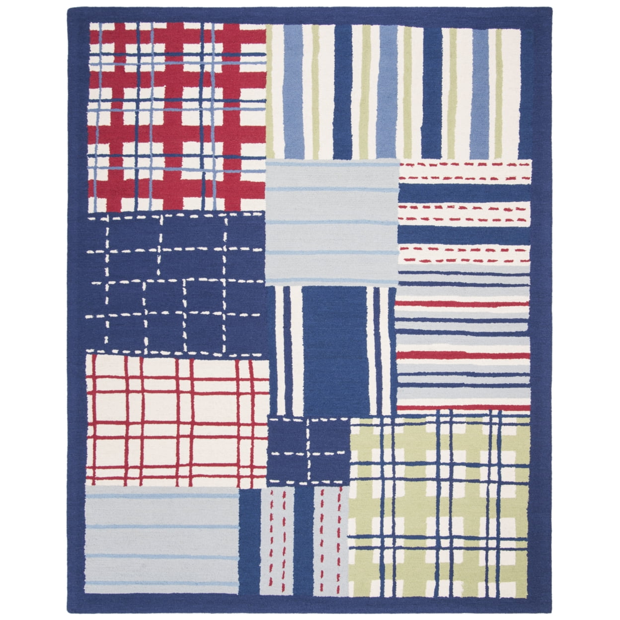 Blue Multicolor Hand-Tufted Wool Kids Area Rug 2' x 3'