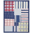 thumbnail image 1 of SAFAVIEH Kids Plaid Geometric Striped Cotton Area Rug, Blue/Multi, 2' x 3', 1 of 8