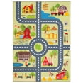 thumbnail image 1 of SAFAVIEH Kids Playhouse Farm Crossroads Machine Washable Area Rug, Light Green/Dark Grey, 4'4" x 6', 1 of 9