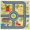 thumbnail image 1 of SAFAVIEH Kids Playhouse Farm Crossroads Machine Washable Area Rug, Light Green/Dark Grey, 5' x 5' Square, 1 of 9