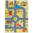 thumbnail image 1 of SAFAVIEH Kids Playhouse Farm Crossroads Machine Washable Area Rug, Light Green/Dark Grey, 6'7" x 9', 1 of 9