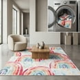 thumbnail image 1 of SAFAVIEH Kids Playhouse Many Rainbows Machine Washable Area Rug, Blue/Ivory, 3'3" x 3'3" Square, 1 of 13