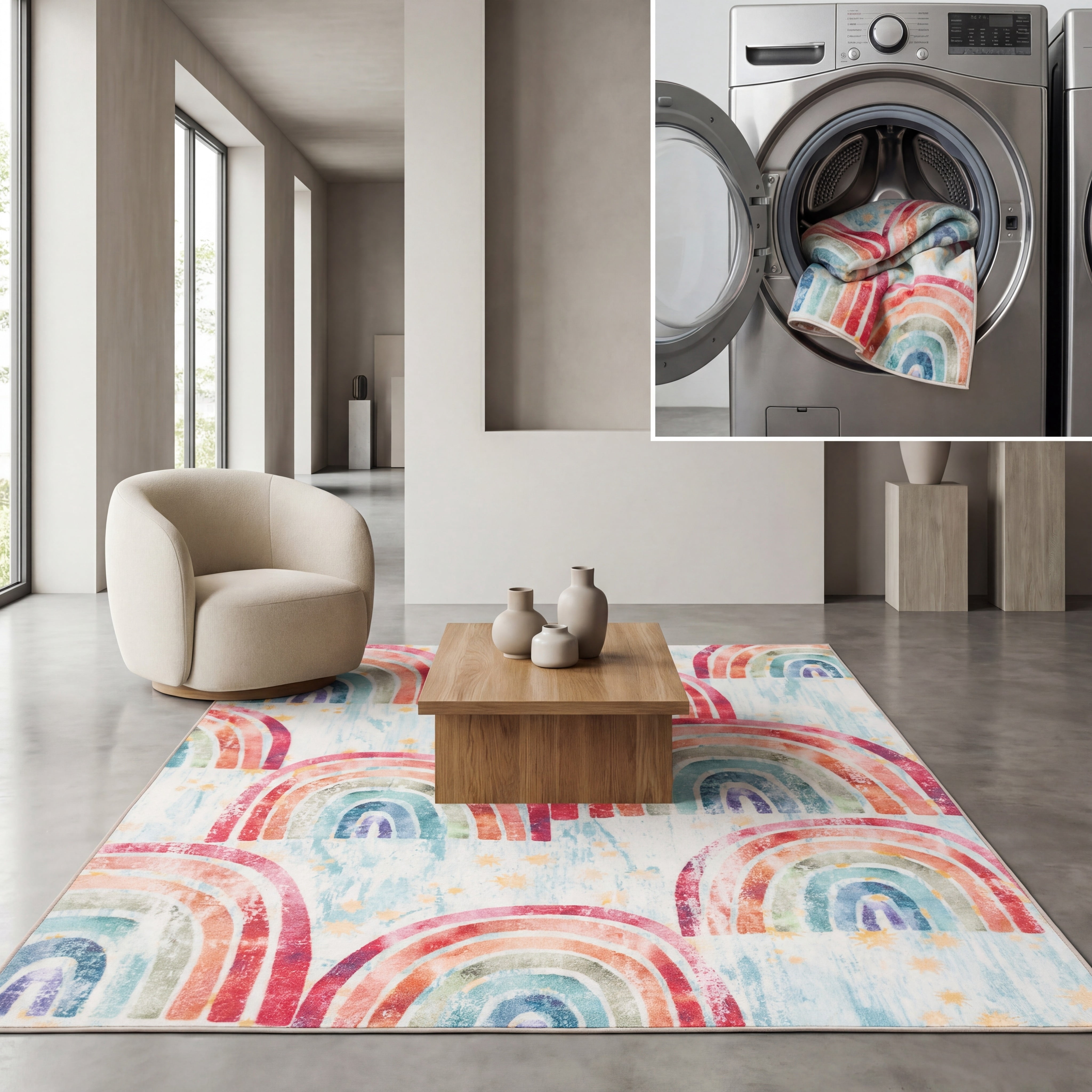 Playhouse Rug SAFAVIEH Kids Playhouse Many Rainbows Machine Washable Area Rug, Blue ...
