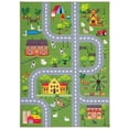 thumbnail image 1 of SAFAVIEH Kids Playhouse Ranch Crossroads Machine Washable Area Rug, Dark Green/Light Grey, 5'5" x 7'7", 1 of 9