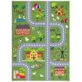 thumbnail image 1 of SAFAVIEH Kids Playhouse Ranch Crossroads Machine Washable Area Rug, Dark Green/Light Grey, 6'7" x 9', 1 of 9