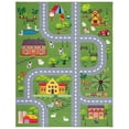 thumbnail image 1 of SAFAVIEH Kids Playhouse Ranch Crossroads Machine Washable Area Rug, Dark Green/Light Grey, 7'9" x 10', 1 of 9