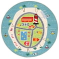 thumbnail image 1 of SAFAVIEH Kids Playhouse Tropical Island Machine Washable Area Rug, Blue/Green, 5' x 5' Round, 1 of 8