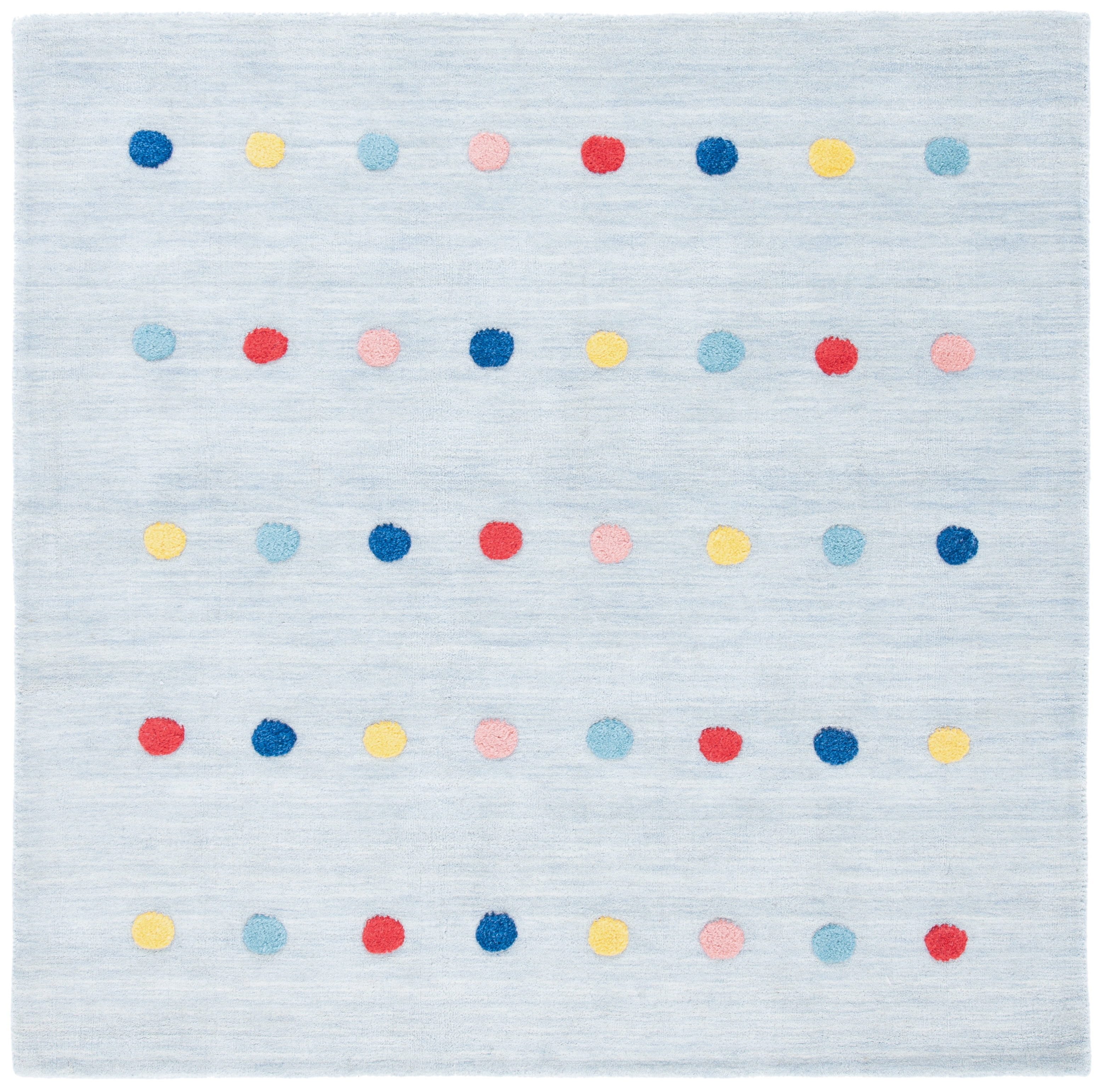 Gray Hand-Tufted Wool Kids Square Area Rug