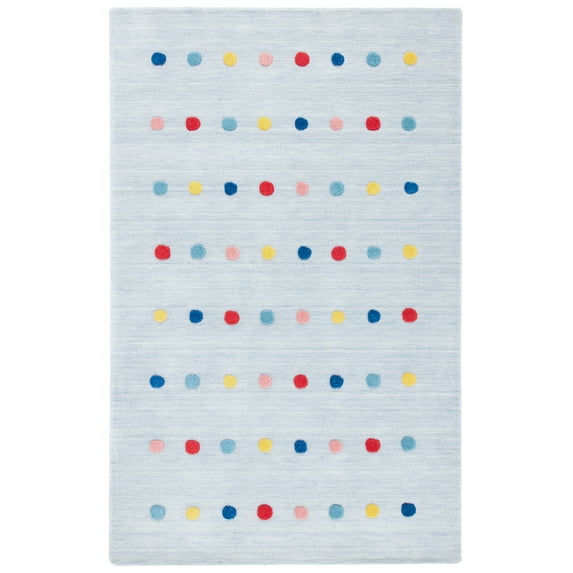SAFAVIEH Kids Polka Dots Stripes Area Rug, Grey, 5' x 8'