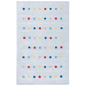 SAFAVIEH Kids Polka Dots Stripes Area Rug, Grey, 6' x 9'