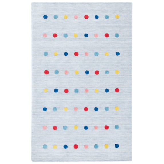 SAFAVIEH Kids Polka Dots Stripes Area Rug, Grey, 6' x 9'