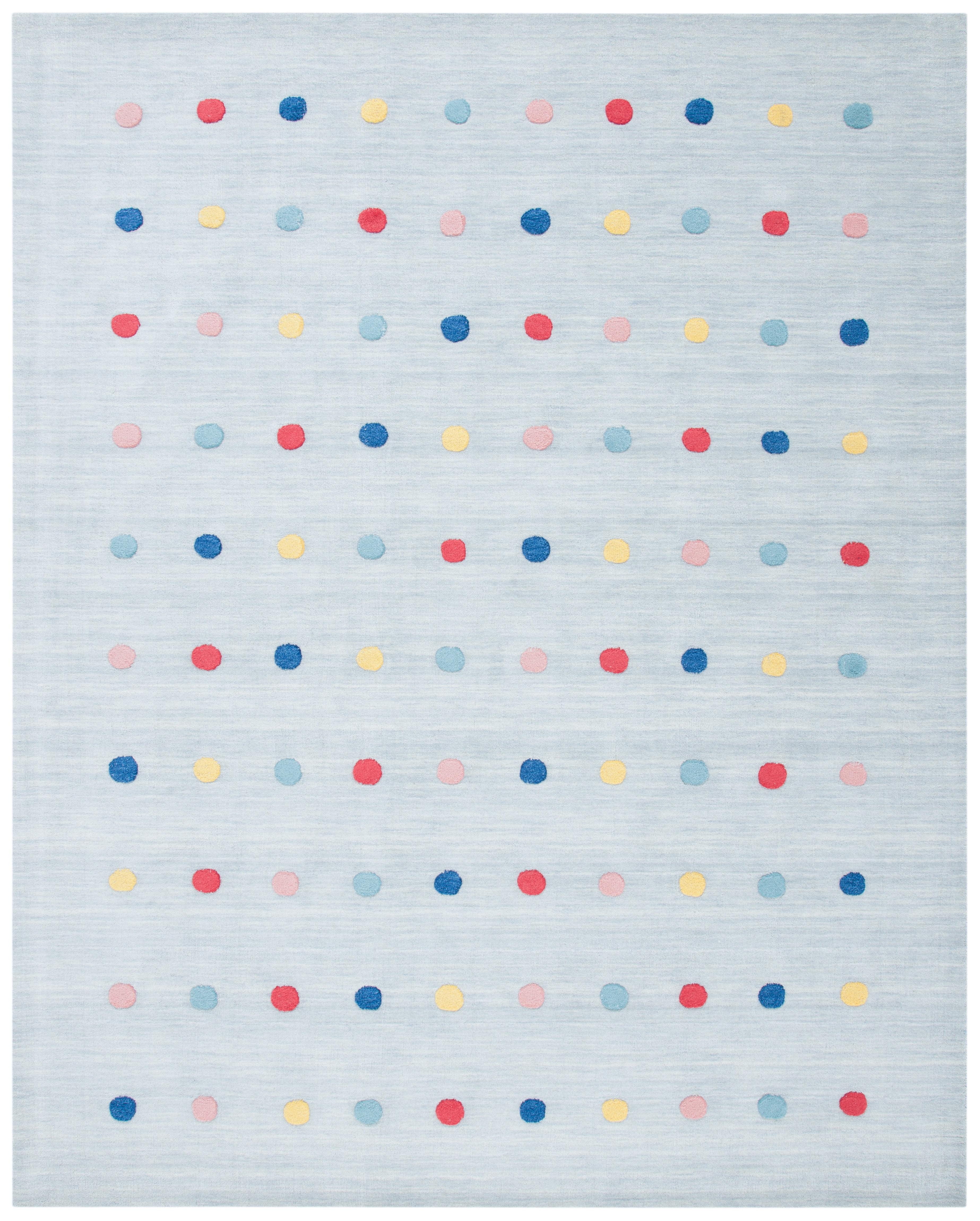 Gray Wool Polka Dot 8' x 10' Kids Area Rug