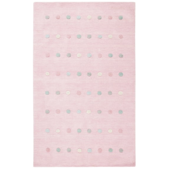 SAFAVIEH Kids Polka Dots Stripes Area Rug, Light Pink, 5' x 8'