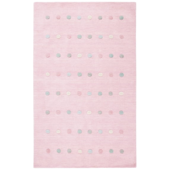 SAFAVIEH Kids Polka Dots Stripes Area Rug, Light Pink, 8' x 10'