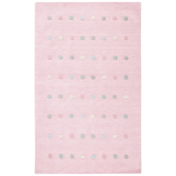 SAFAVIEH Kids Polka Dots Stripes Area Rug, Light Pink, 8' x 10'