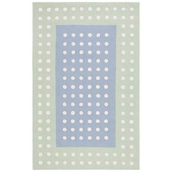SAFAVIEH Kids Polka Dotted Borders Area Rug, Blue/Green, 8' x 10'