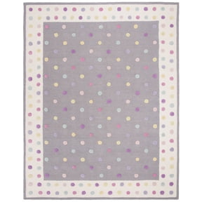 SAFAVIEH Kids Rainbow Polka Dots Area Rug, Grey/Multi, 10' x 14'