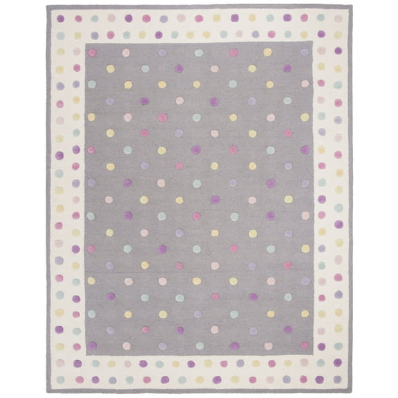 SAFAVIEH Kids Rainbow Polka Dots Area Rug, Grey/Multi, 10' x 14'