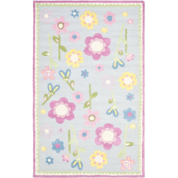 SAFAVIEH Kids Roslyn Floral Area Rug, Blue/Multi, 6' x 9'