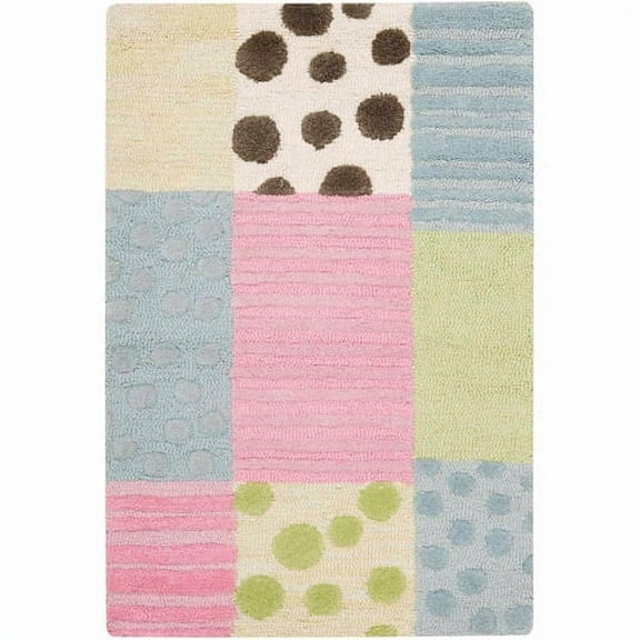 SAFAVIEH Kids Roxanne Geometric Shapes Area Rug, Blue/Pink, 7' x 7' Square