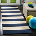 thumbnail image 1 of SAFAVIEH Kids Rugby Striped Wool Runner Rug, Navy/Ivory, 2'6" x 8', 1 of 6