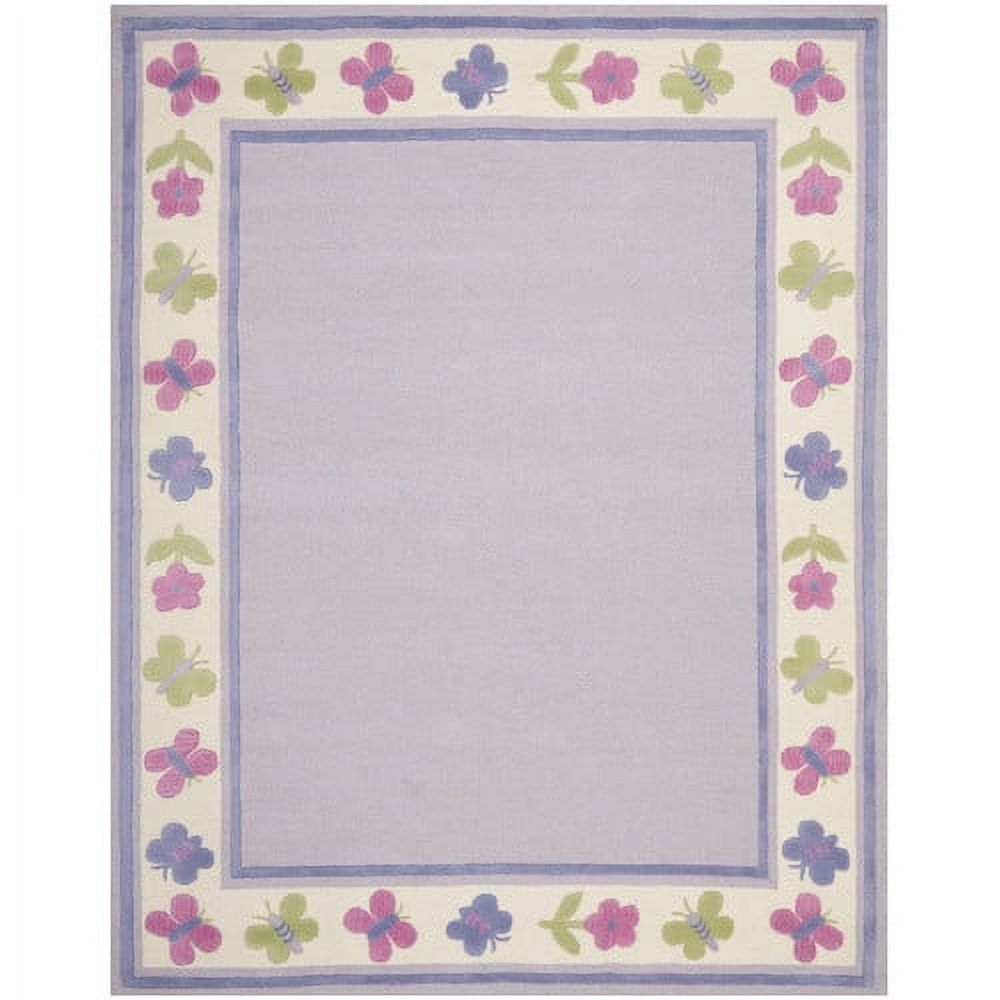Lavender and Multi Hand-Tufted Kids' Wool Rug, 8' x 10'