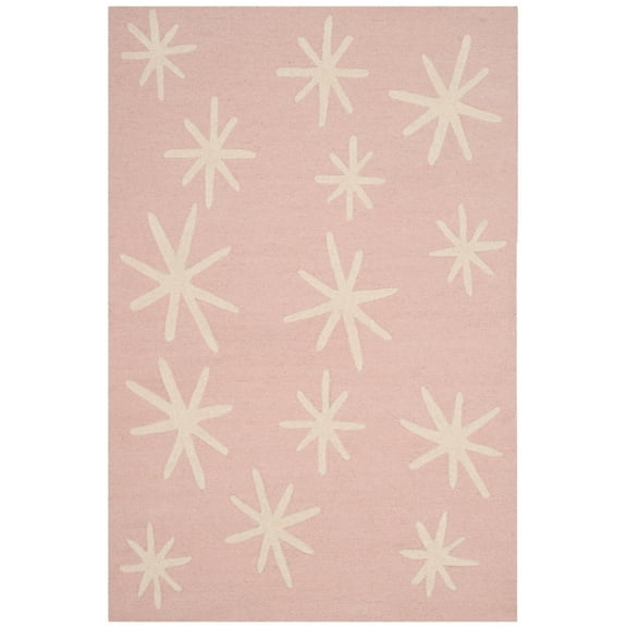 SAFAVIEH Kids Starburst Wool Area Rug, Pink/Ivory, 4' x 6'
