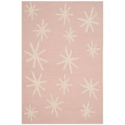 SAFAVIEH Kids Starburst Wool Area Rug, Pink/Ivory, 6' x 9'