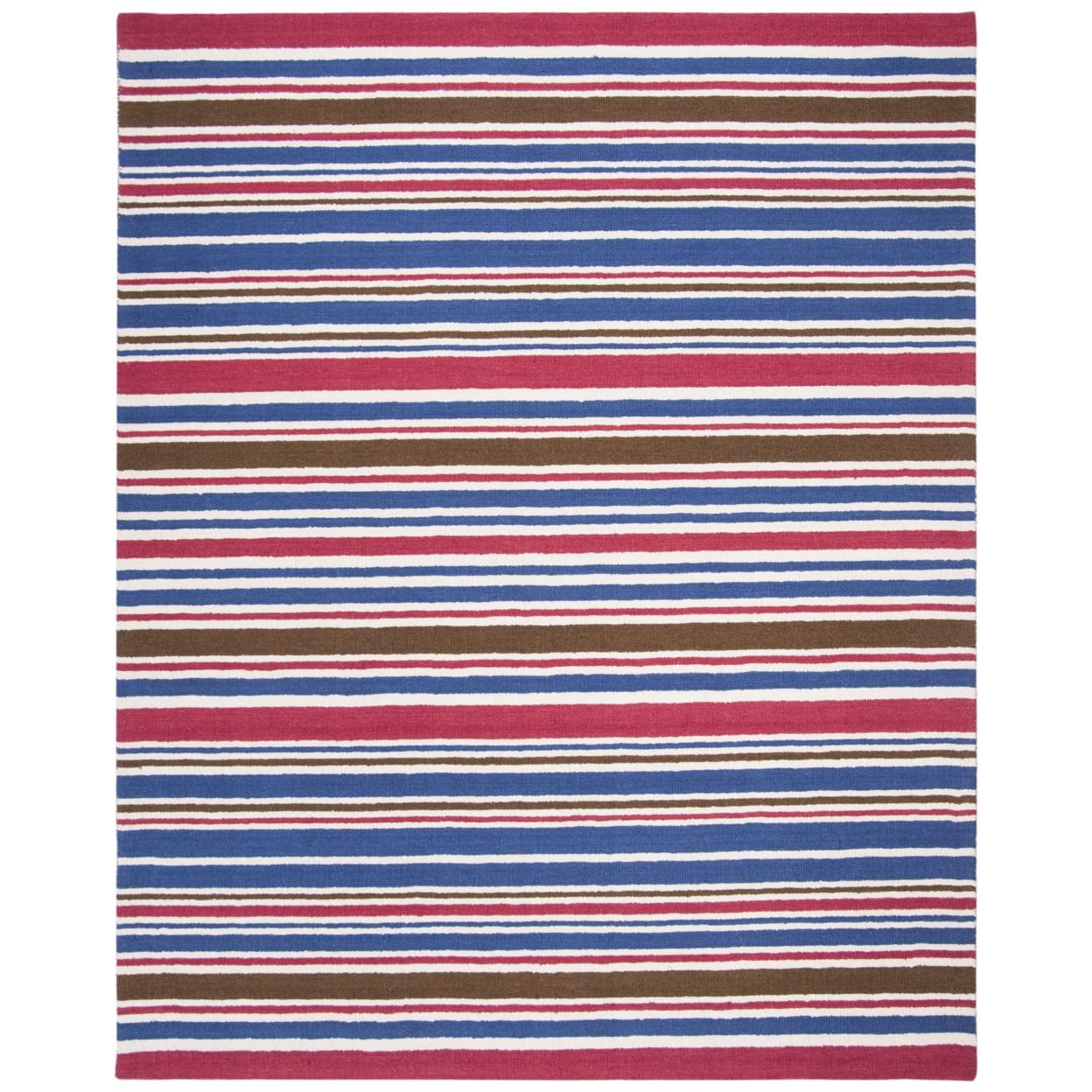 Ivory and Multicolor Striped Wool Kids Rug, 2' x 3'