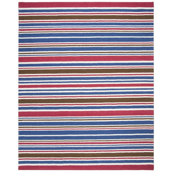 SAFAVIEH Kids Stripes Striped Cotton Area Rug, Ivory/Multi, 4' x 6'