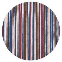 SAFAVIEH Kids Stripes Striped Cotton Area Rug, Ivory/Multi, 6' x 6' Round