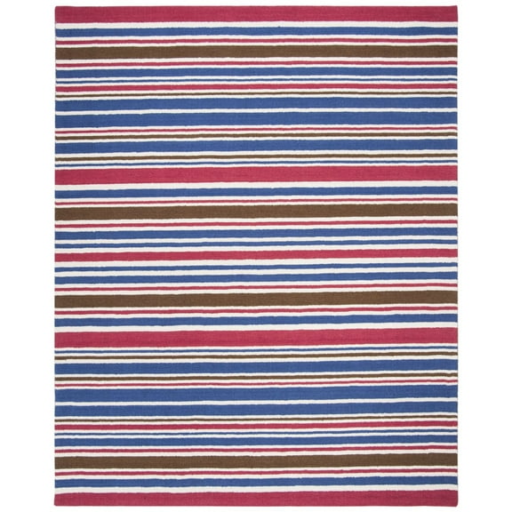 SAFAVIEH Kids Stripes Striped Cotton Area Rug, Ivory/Multi, 8' x 10'