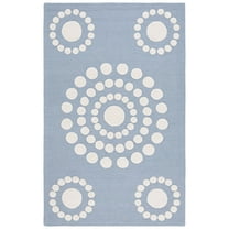 SAFAVIEH Kids Swirling Polka Dots Area Rug, Blue/Ivory, 8' x 10'