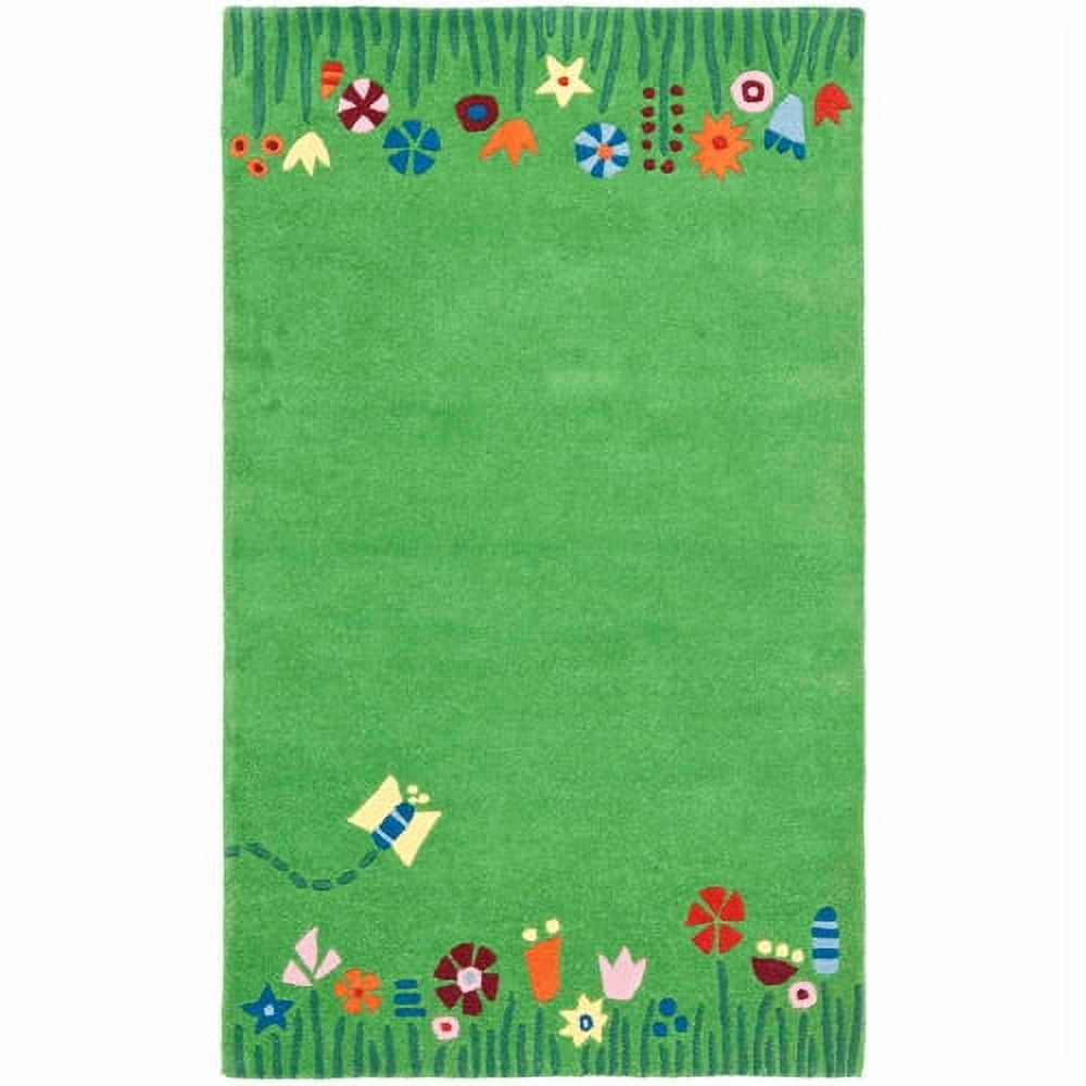 SAFAVIEH Kids Topher Play Grass Area Rug, Green/Multi, 6' x 6' Round