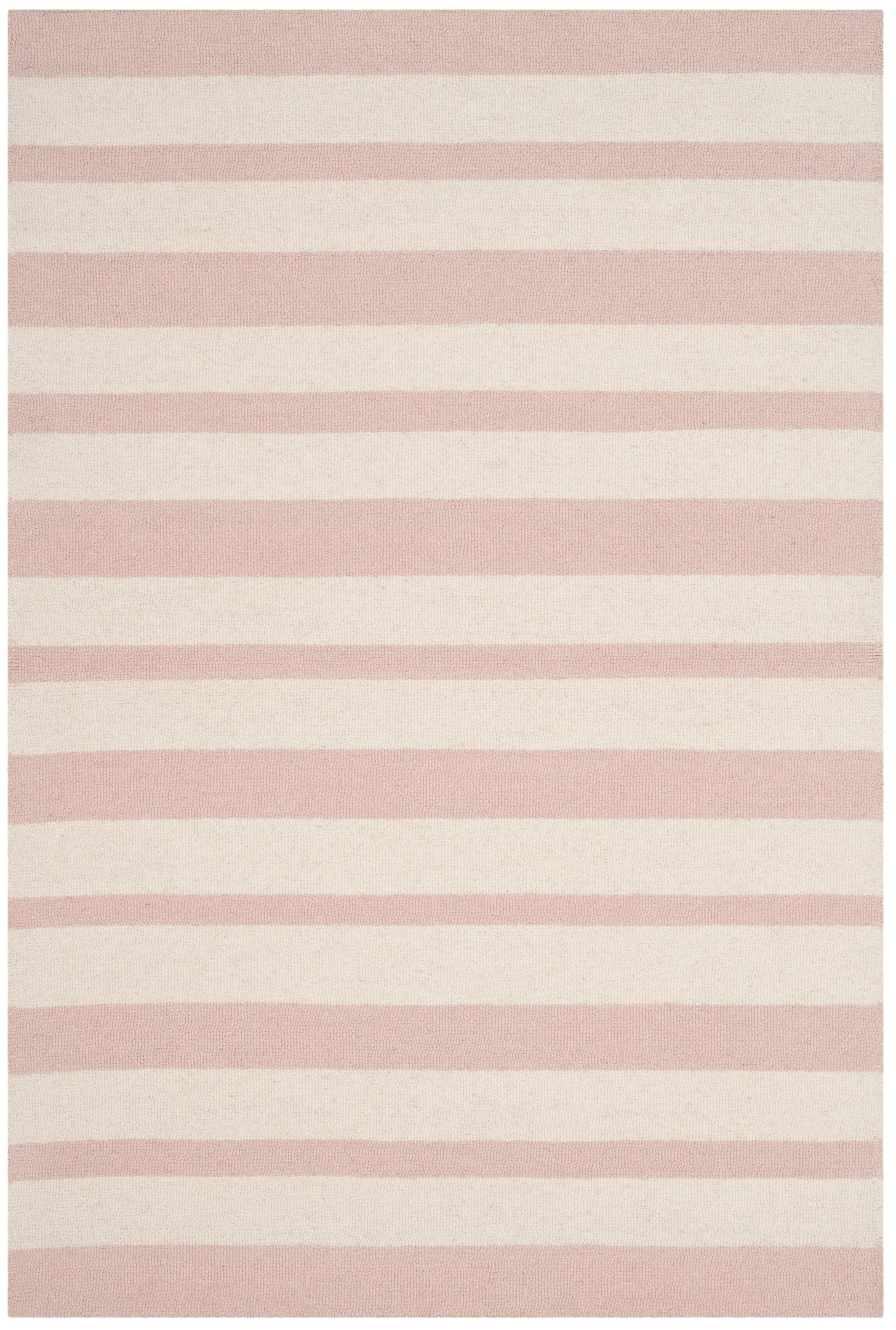 Ivory and Pink Hand-Tufted Wool Kids Area Rug, 3' x 5'