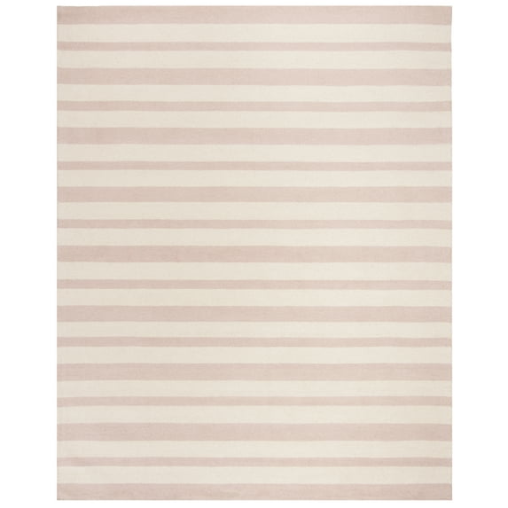 SAFAVIEH Kids Varied Striped Wool Area Rug, Pink/Ivory, 8' x 10'