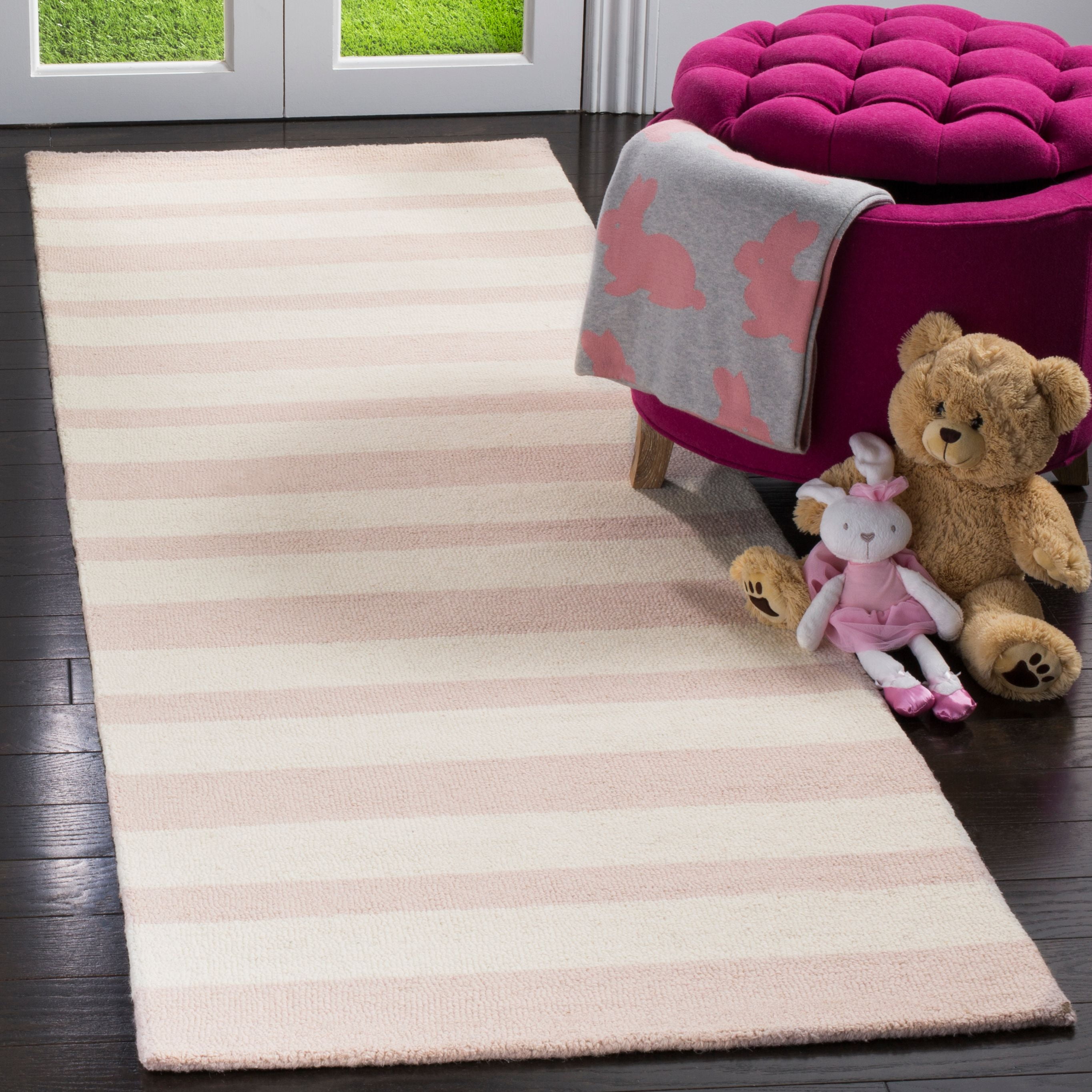 Ivory Whimsy Hand-Tufted Wool Kids Runner Rug - 2'6" x 8'