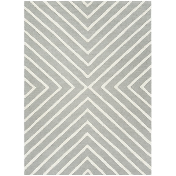 SAFAVIEH Kids X Pattern Wool Area Rug, Grey/Ivory, 5' x 7'