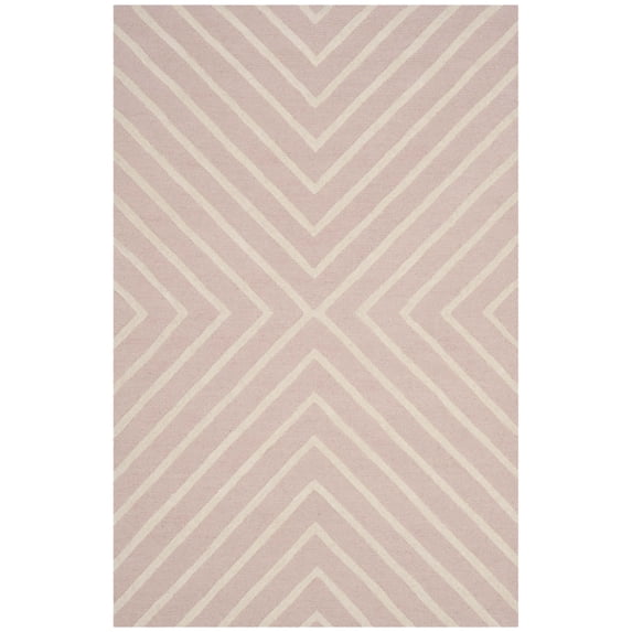 SAFAVIEH Kids X Pattern Wool Area Rug, Pink/Ivory, 3' x 5'